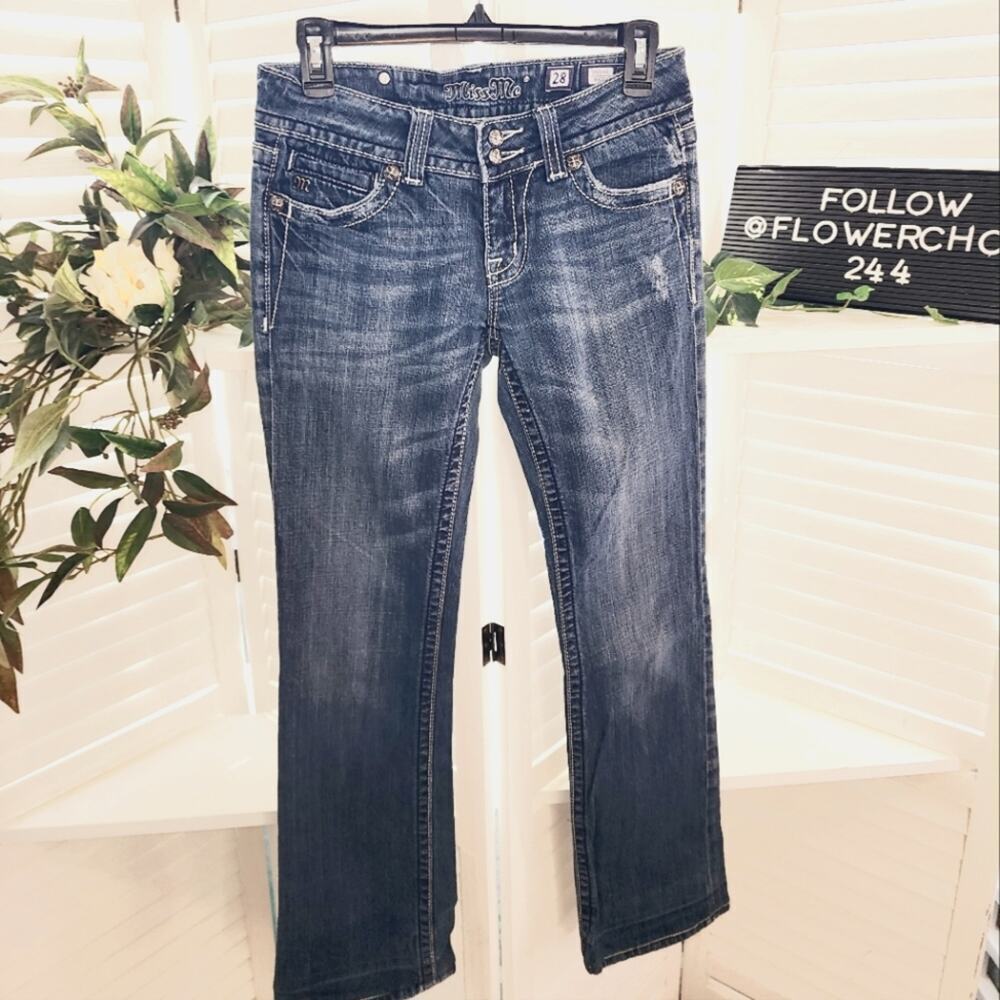 MISS ME EMBELLISHED JEANS SIZE 28 BOOT CUT - Picture 2 of 9